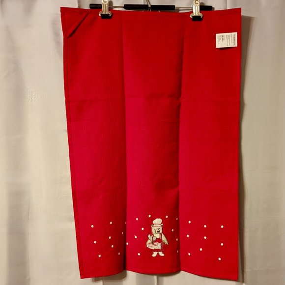 NWT Crate & Barrel Holiday Bear Towels SET of 2 (Mixing bowl design) - Picture 10 of 14